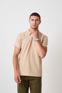 Krem Polo Yaka Tişört